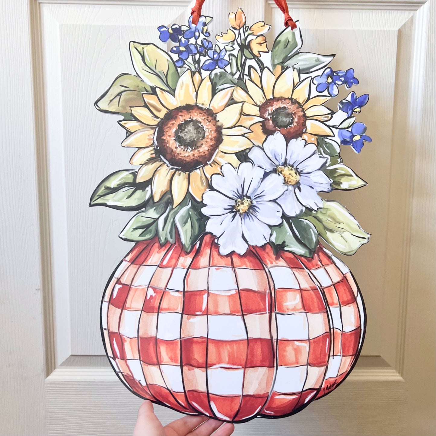Fall Pumpkin Vase Door Hanger