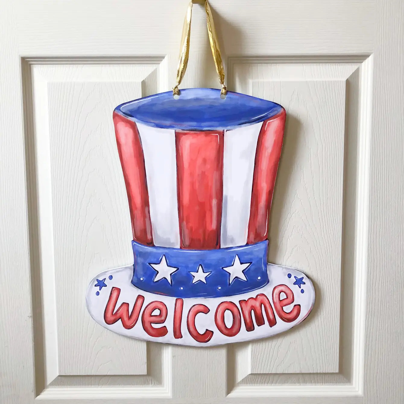 Patriotic Hat Welcome Door Hanger