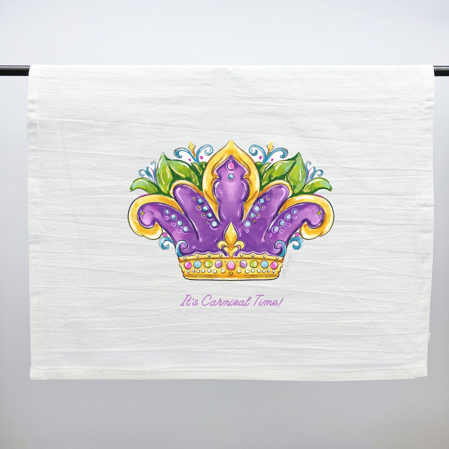 Carnival Time Queen Crown Towel - New Orleans Mardi Gras