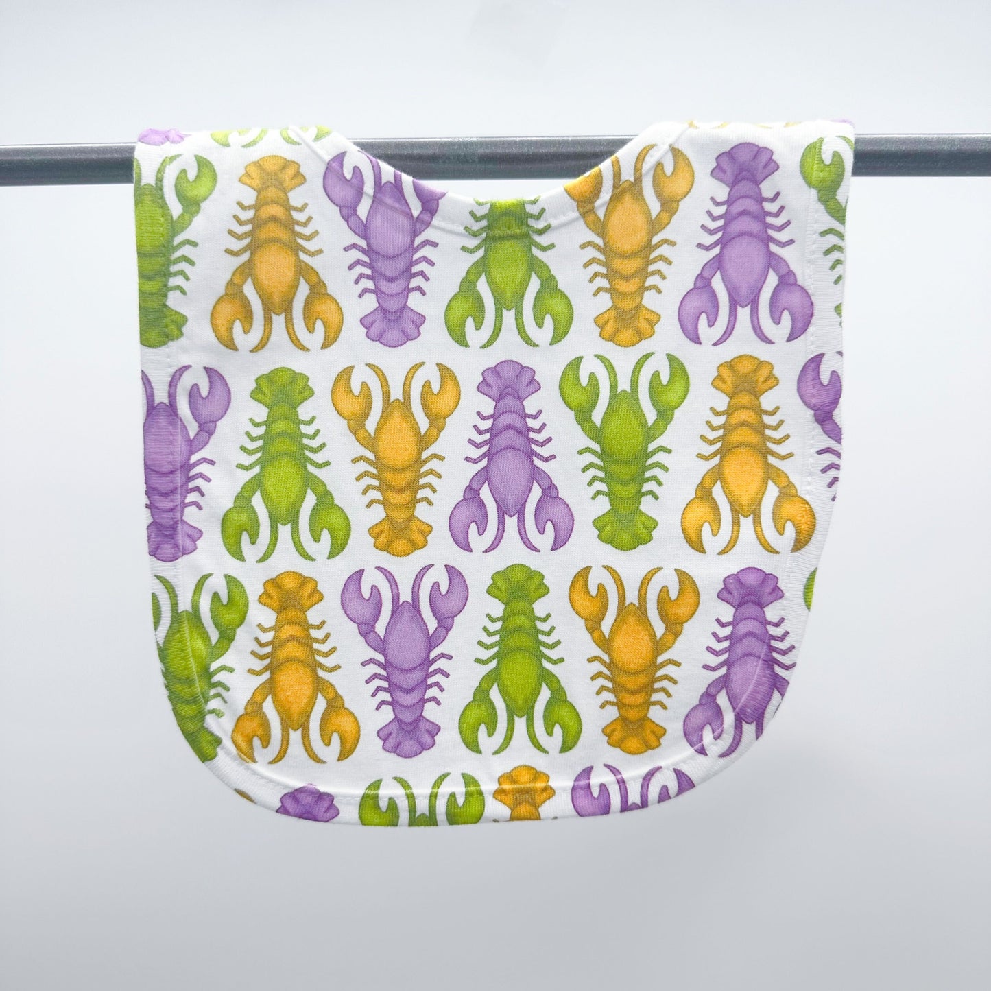 Mardi Gras Crawfish Pattern Baby Bib