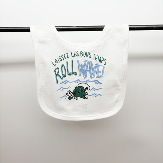 Tulane Roll Wave Baby Bib