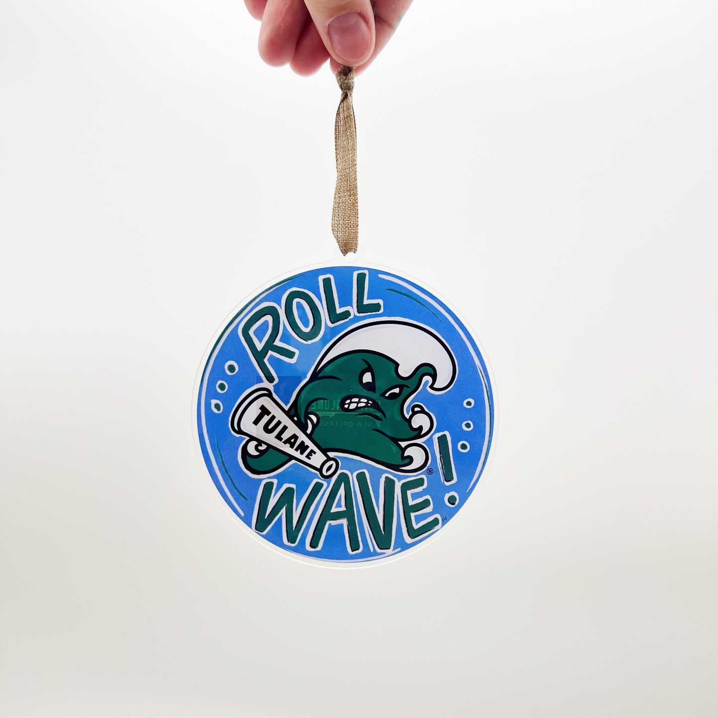 Tulane Roll Wave Acrylic Ornament