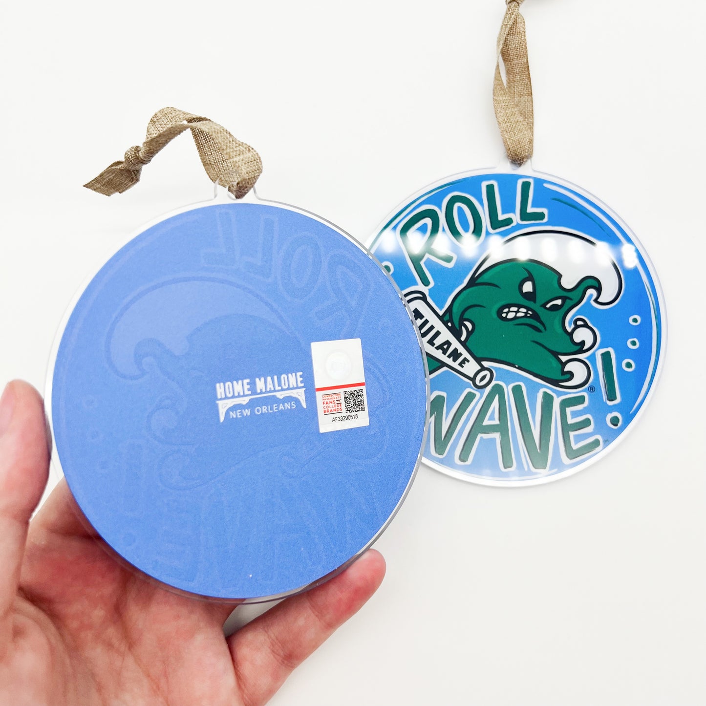 Tulane Roll Wave Acrylic Ornament