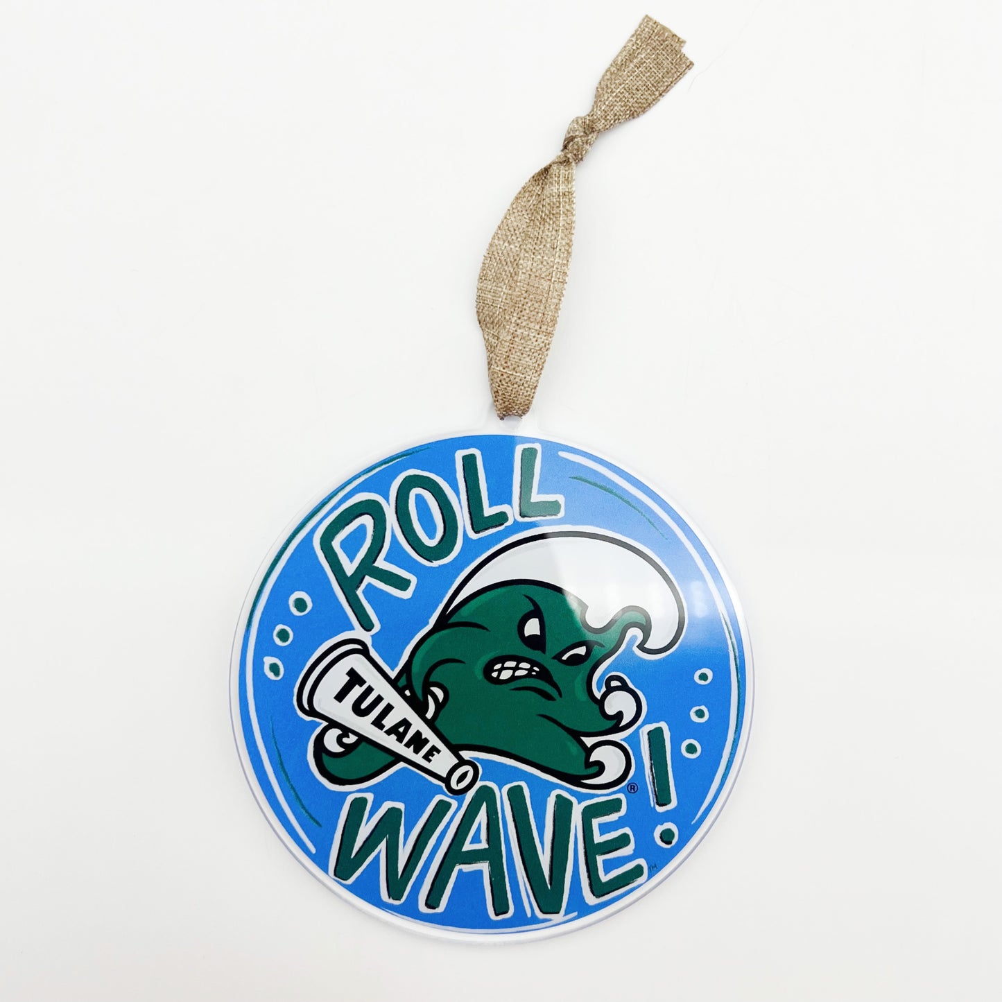 Tulane Roll Wave Acrylic Ornament