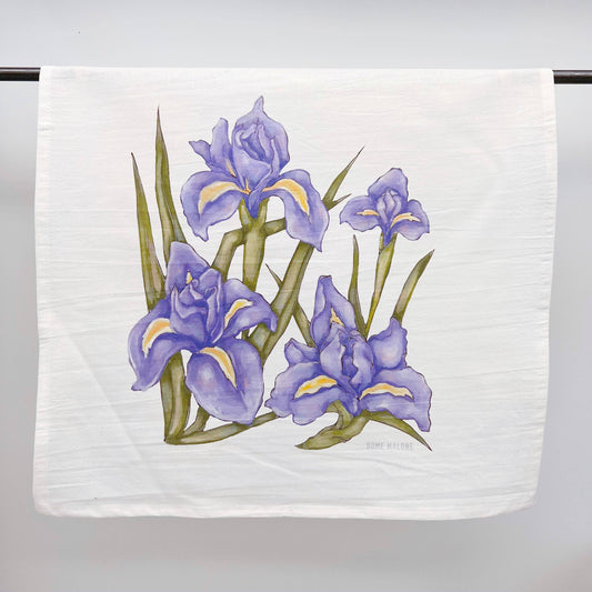 Purple Iris Tea Towel