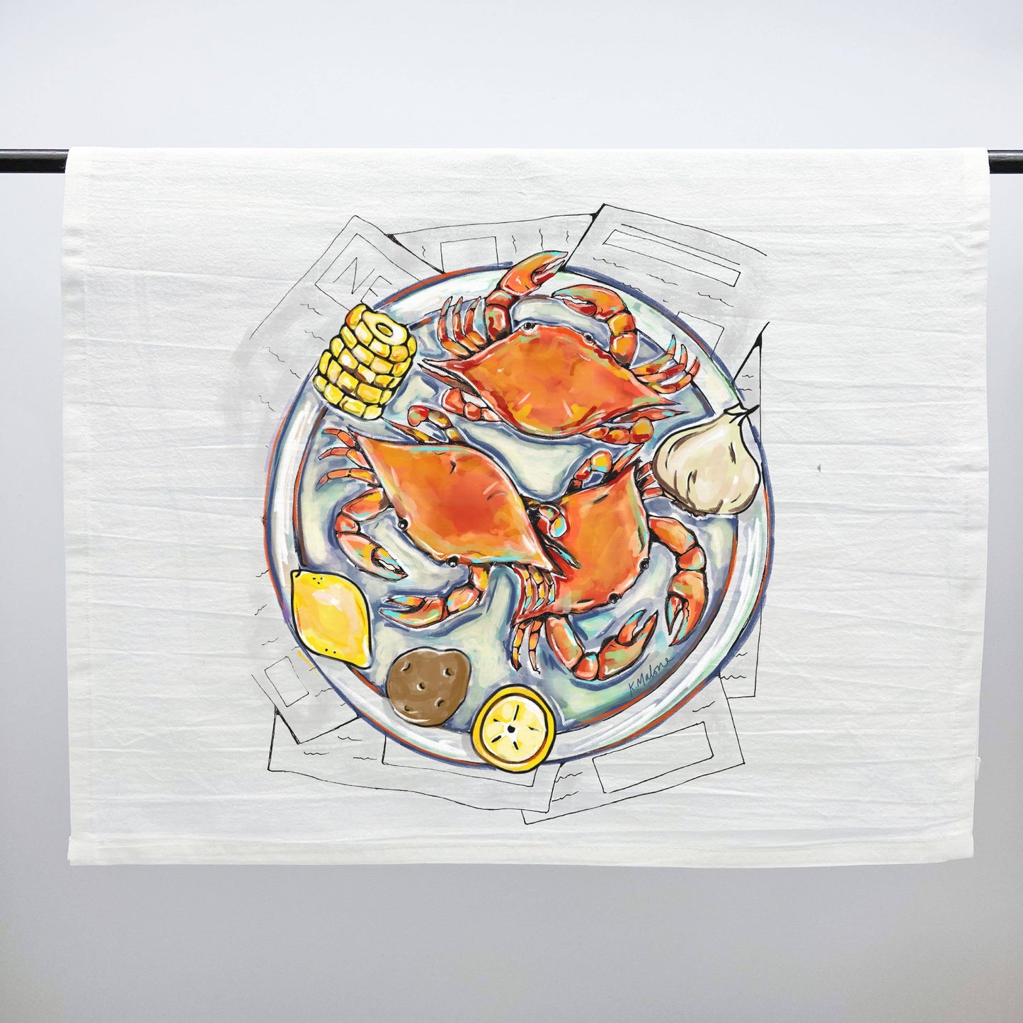 Crab Boil Tea Towel