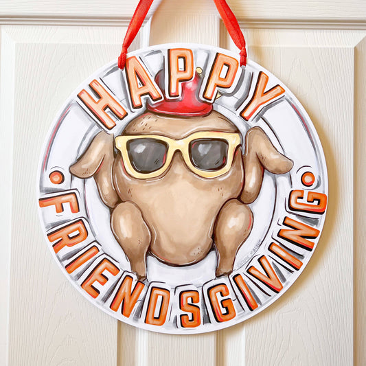 Friendsgiving Turkey Thanksgiving Door Hanger