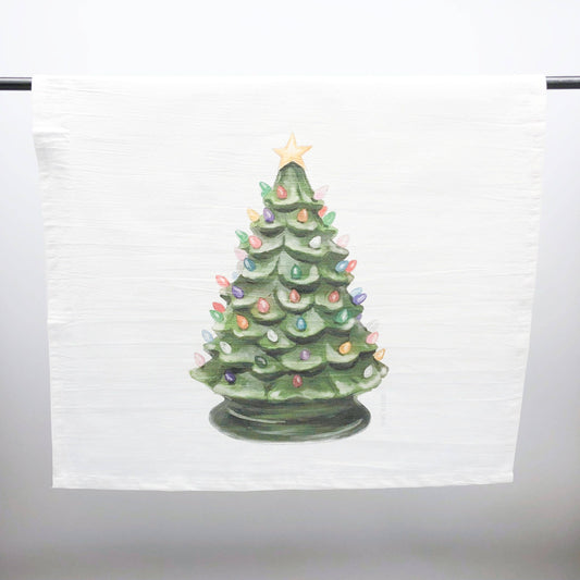 Vintage Christmas Tree Tea Towel