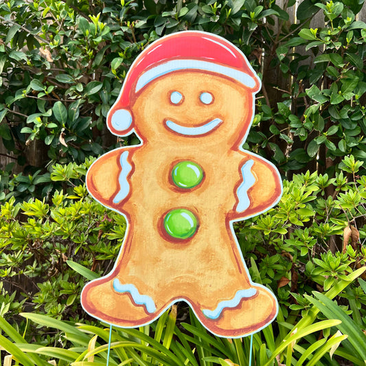 Gingerbread Man Yard Sign - Christmas Outdoor Decor