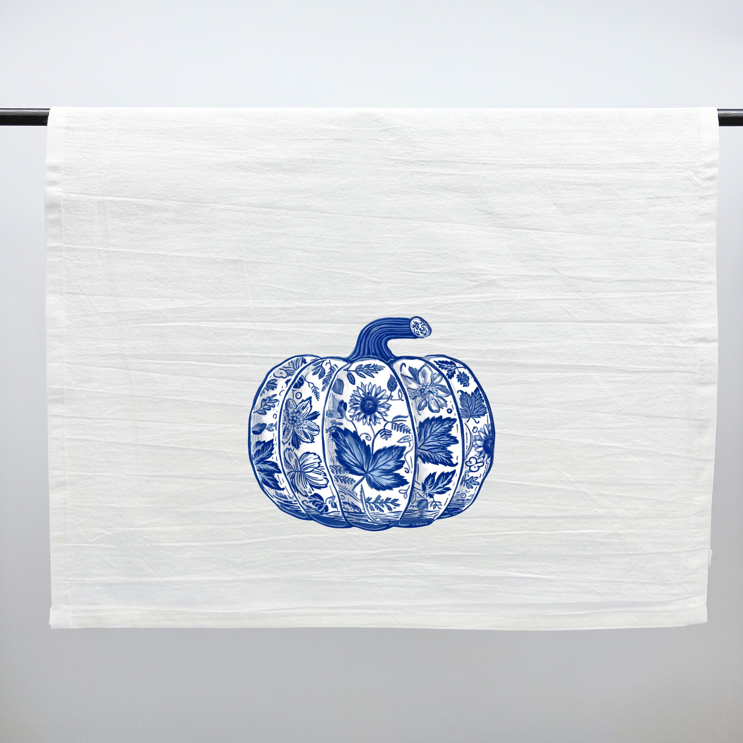 Chinoiserie Pumpkin Tea Towel