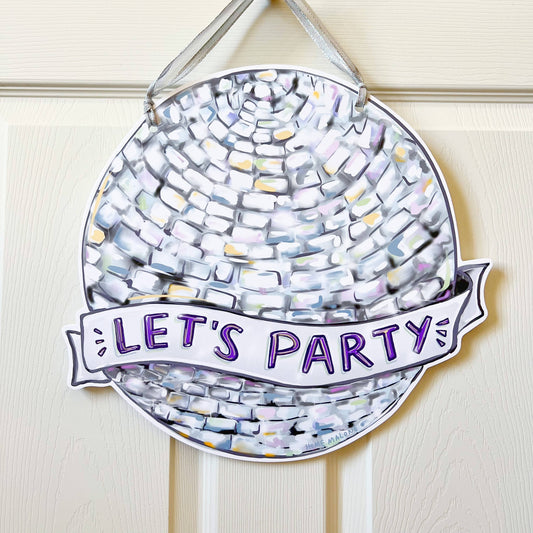 Disco Let’s Party Door Hanger