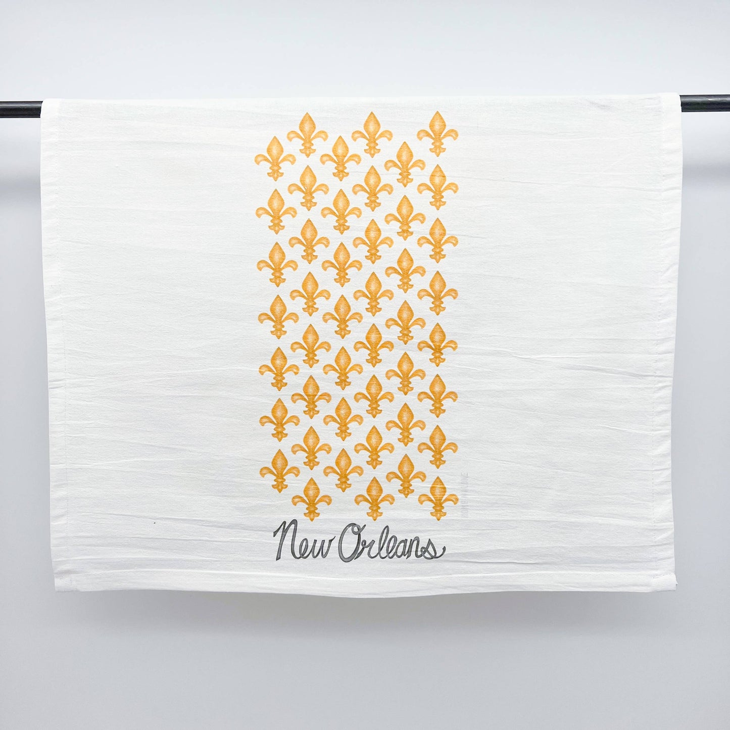 Gold Fleur De Lis New Orleans Tea Towel