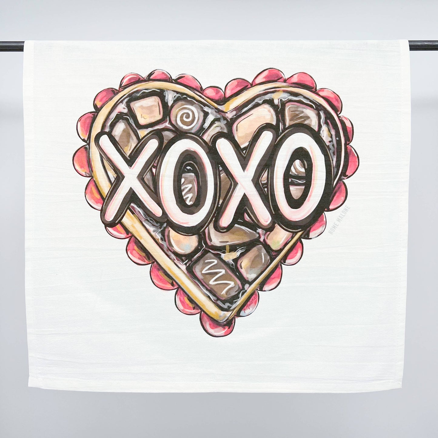 XOXO Box Of Chocolates Valentine's Day Tea Towel