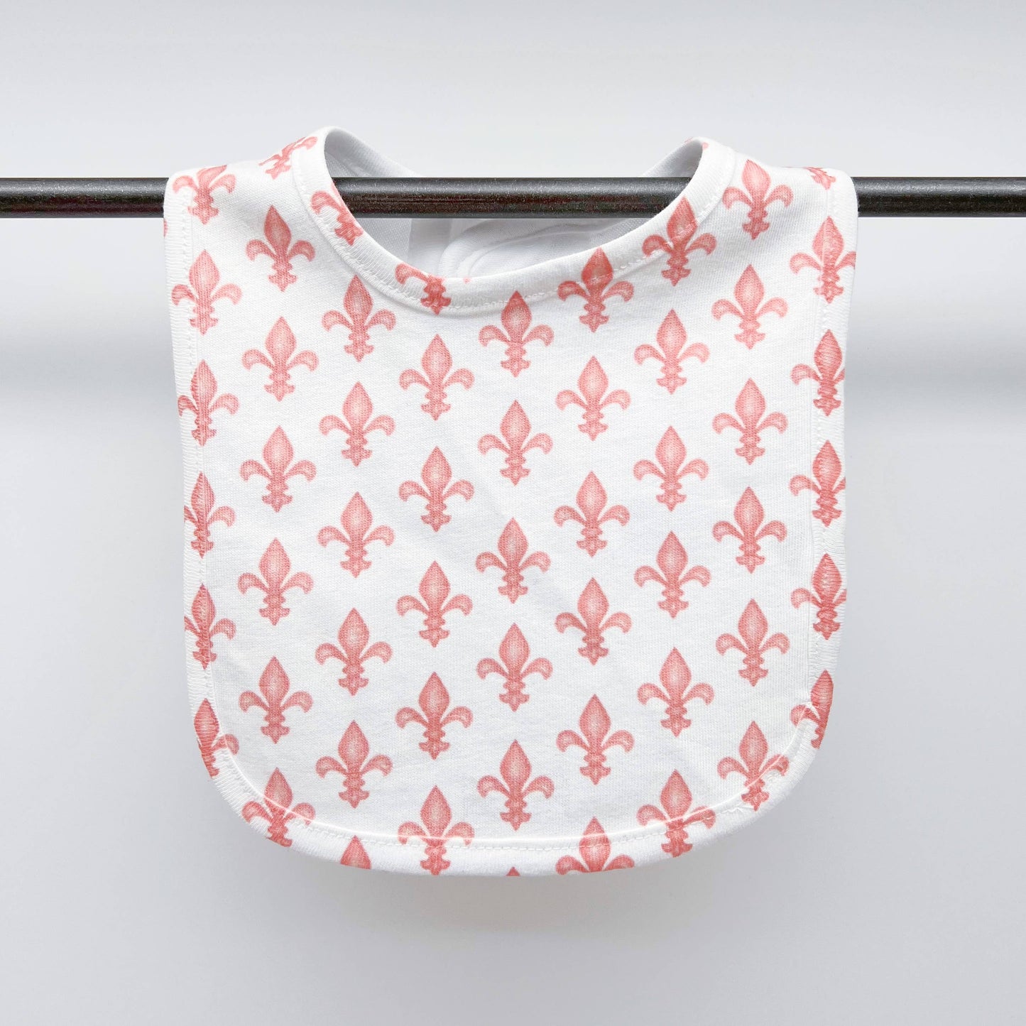 Pink Fleur De Lis Baby Bib