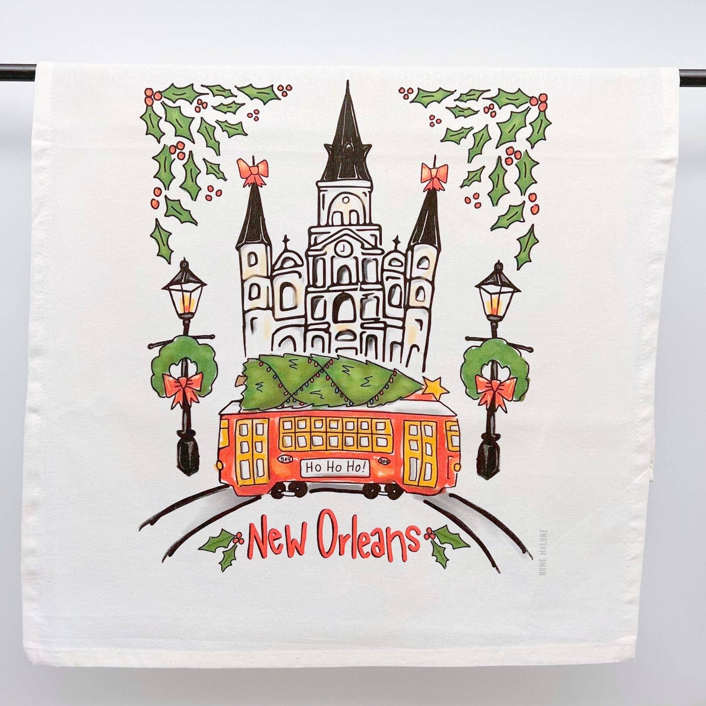 NOLA Christmas Tea Towel