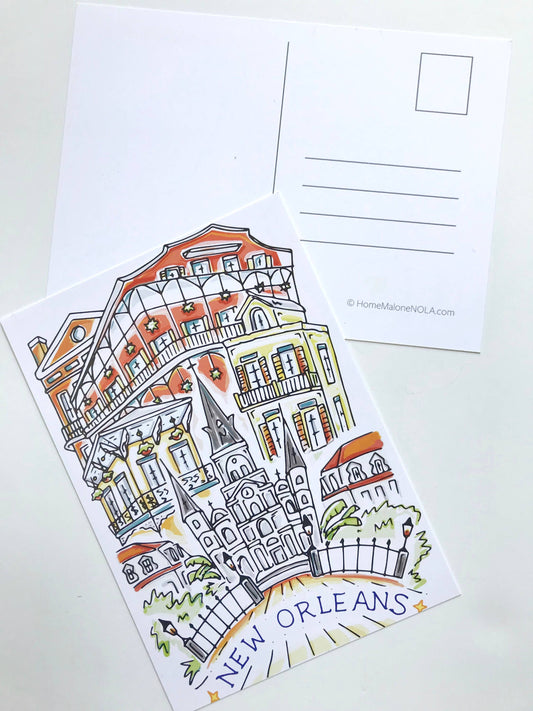 New Orleans Postcard Louisiana Gift Notecard Stationery