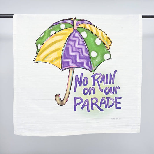 Mardi Gras Parade Umbrella Tea Towel