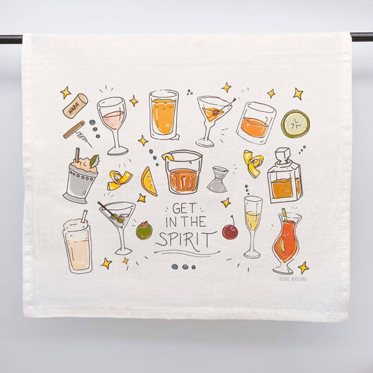 Get In The Spirit Cocktail Tea Towel