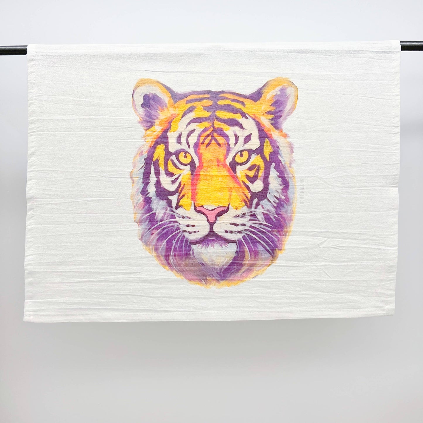 Purple and Gold Tiger Tea Towel