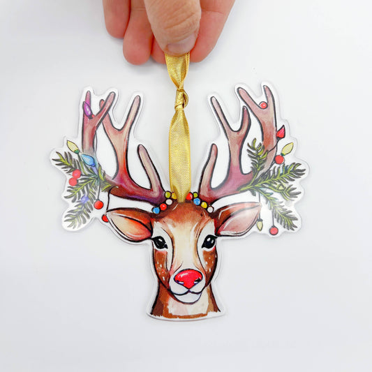 Holiday Deer Acrylic Ornament