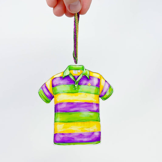 Mardi Gras Polo Shirt Acrylic Ornament