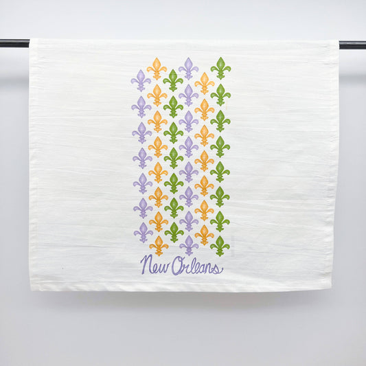 Mardi Gras Fleur De Lis New Orleans Tea Towel - NOLA