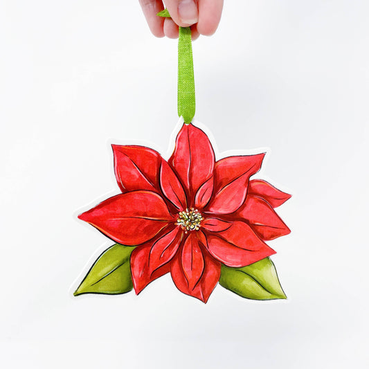 Red Poinsettia Ornament