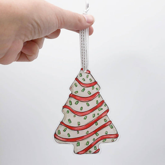 Christmas Tree Cake Acrylic Ornament